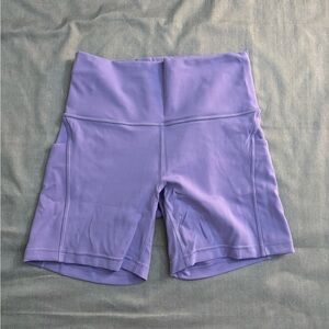 Lululemon Athletica Wunder Train High-Waisted Bike Shorts with Pockets